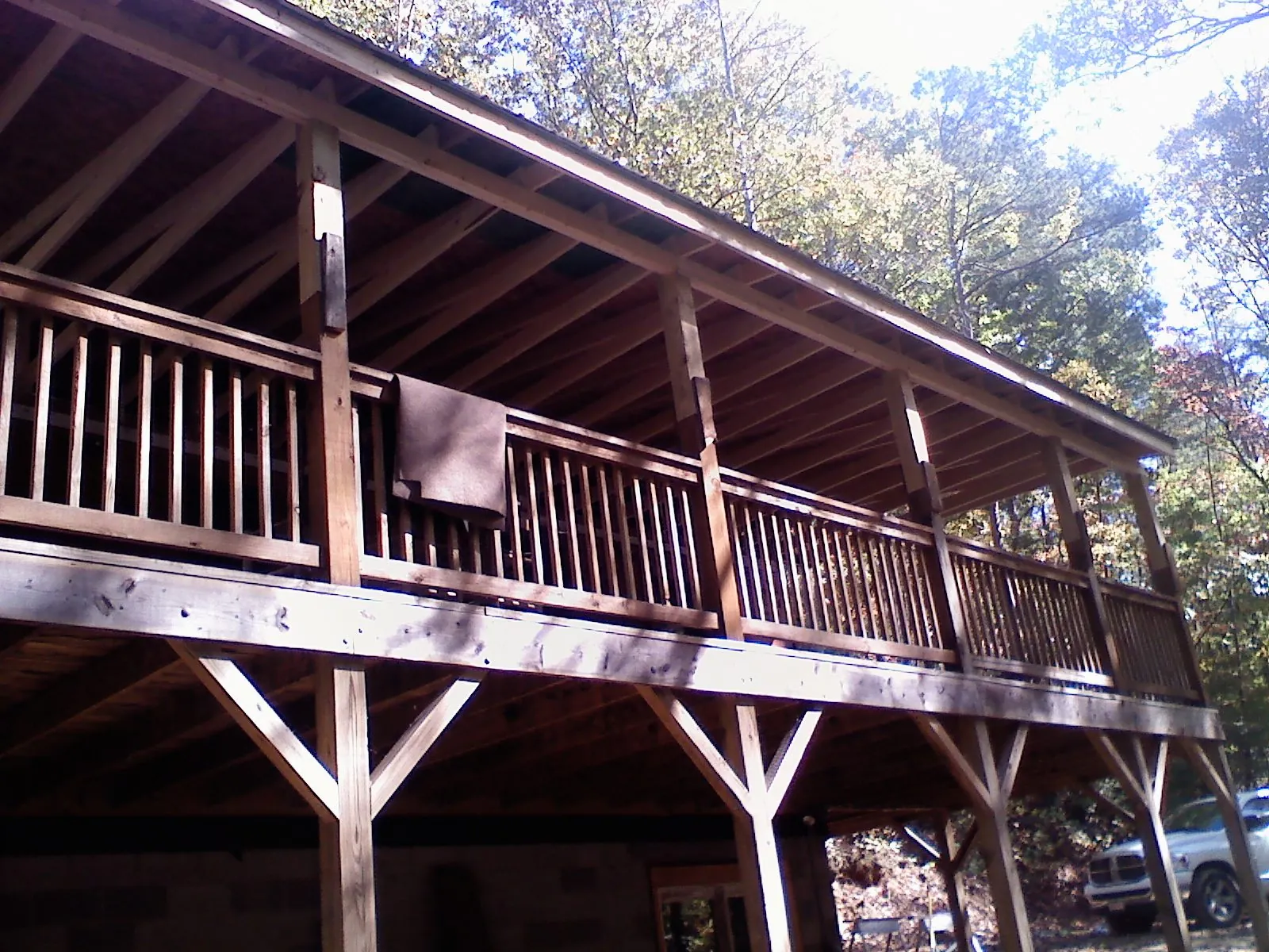 Timber framing under a new elevated porch and deck — Roof Leak Repair in Brunson by Roofing Brothers